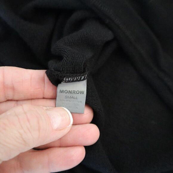 Monrow Women's Sz Small Black Off Shoulder Long Sleeve Mini Dress - Picture 8 of 8